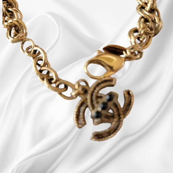 CHANEL | 2011 Fall 24k Gold Plated CC Charm Bracelet - Picture 10 of 11